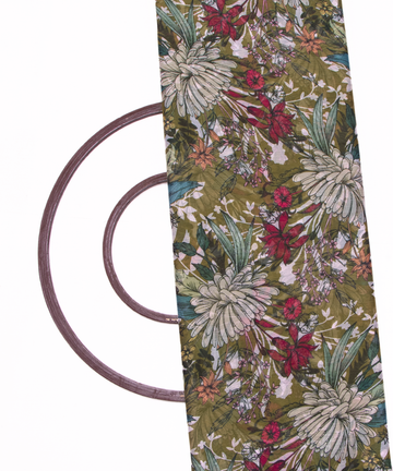 Mehandi Green Colour Floral Digital Print Chiffon Fabric